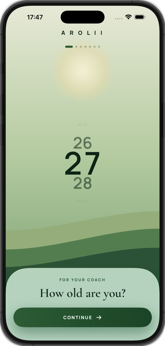 Onboarding age screen